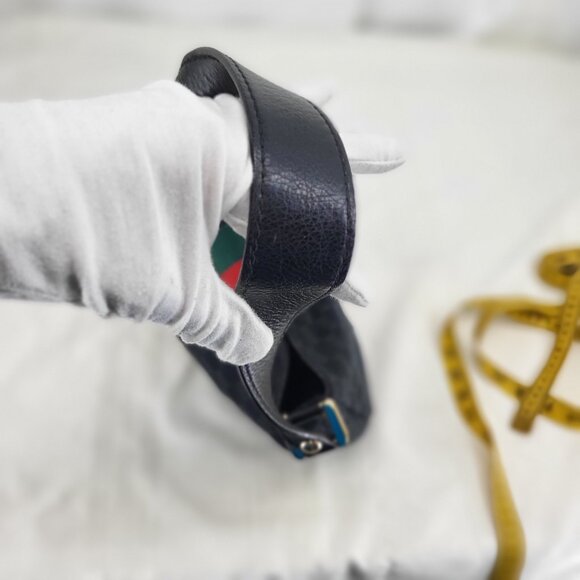 GUCCI Black GG Logo Canvas Hobo Bag - Picture 16 of 16